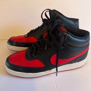 Nike COURT VISION MID DM8682 Black University Bred Red Shoes Men's Size 10.5